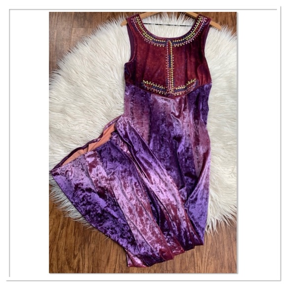 Free People Hello Gorgeous Maxi Dress Velvet Purple Medium - Picture 3 of 13
